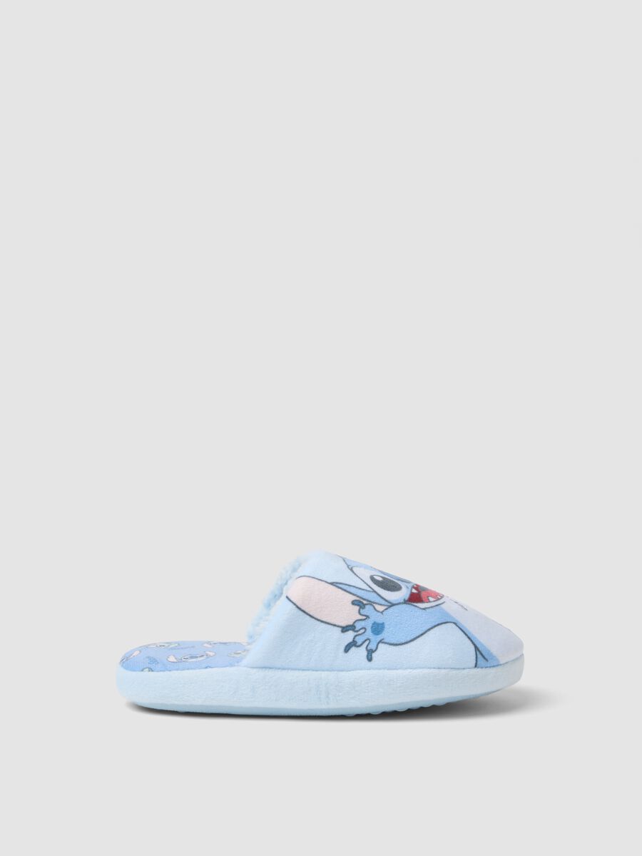 Blue Stitch print slippers for girls_0