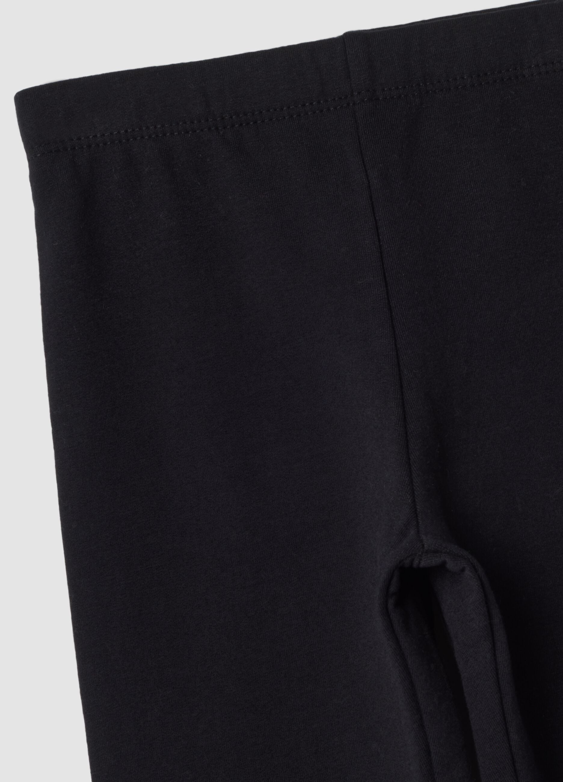 Black organic stretch cotton leggings