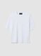 T-shirt boxy fit bianca in misto cotone e viscosa_0