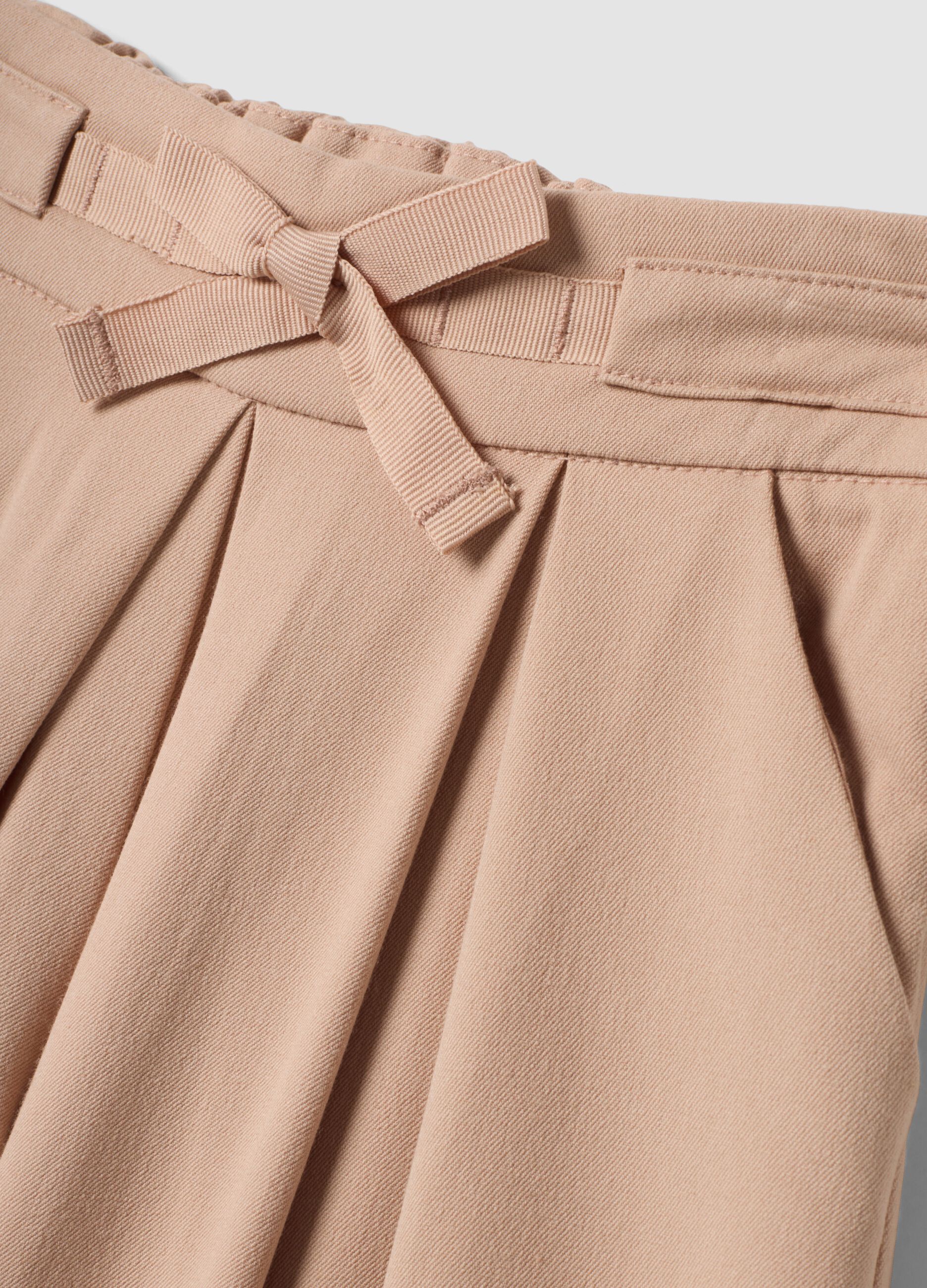Beige formal wide-leg trousers in stretch viscose with pleats
