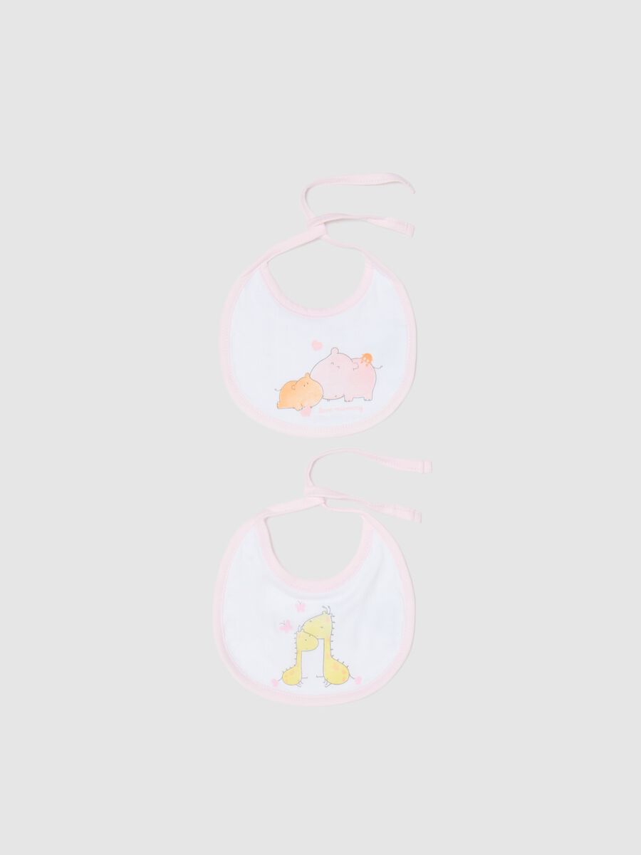 Two-pack cotton bibs with print_0