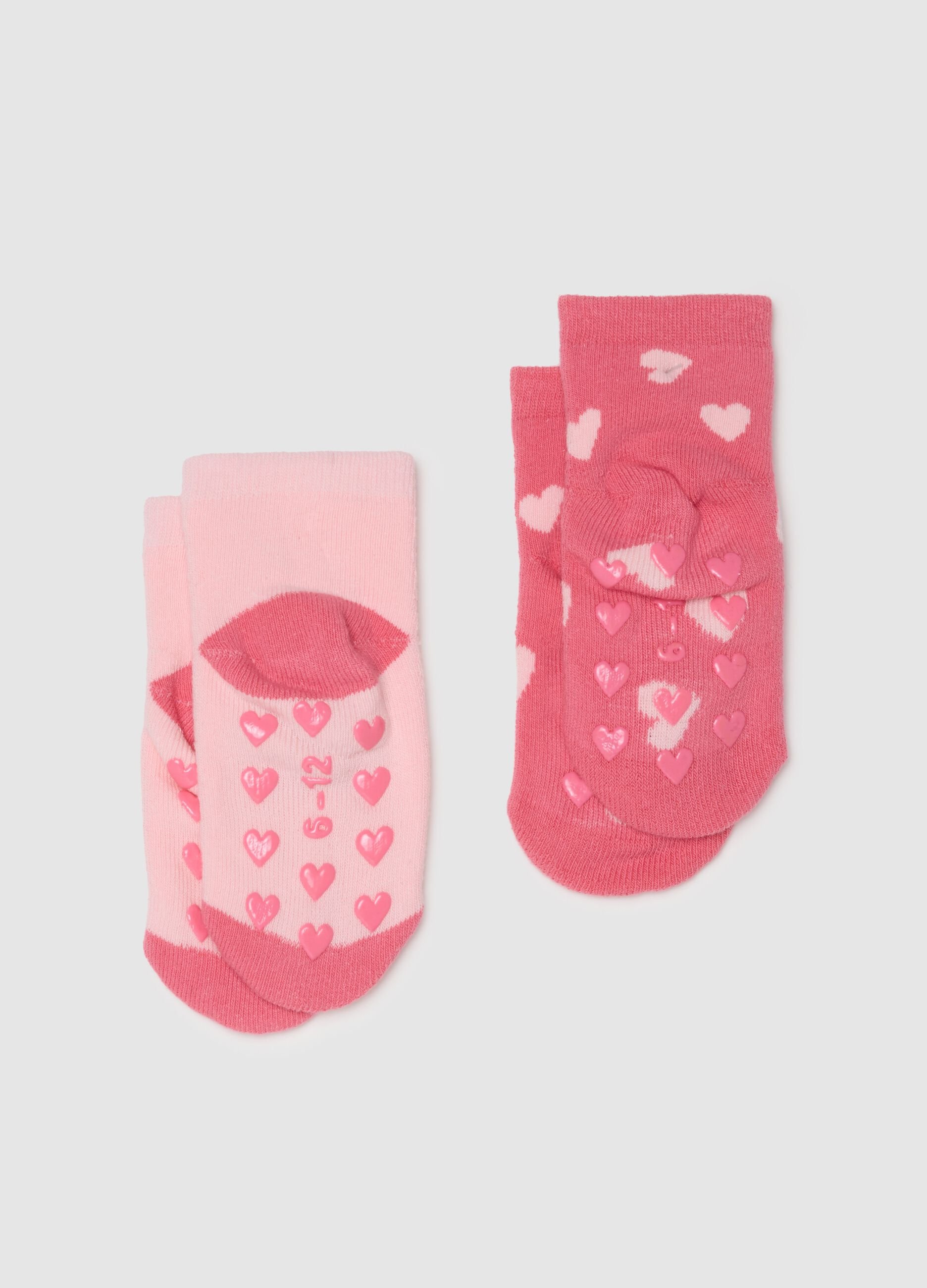 Set of pink elasticated cotton baby girl socks
