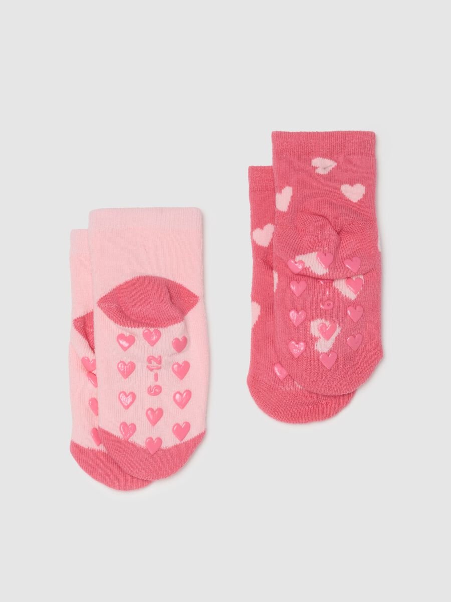 Set of pink elasticated cotton baby girl socks_1