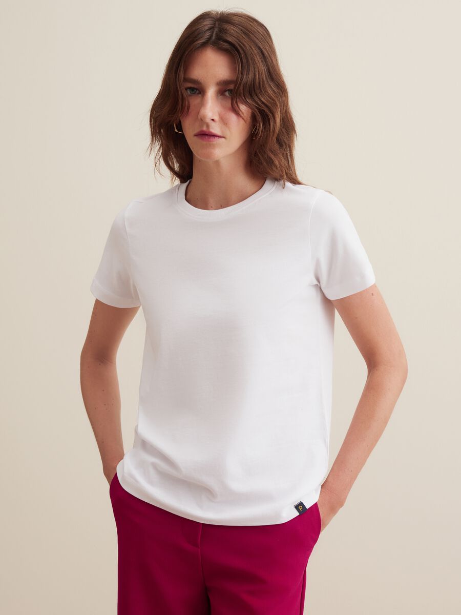 T-shirt in cotone con scollo rotondo_1