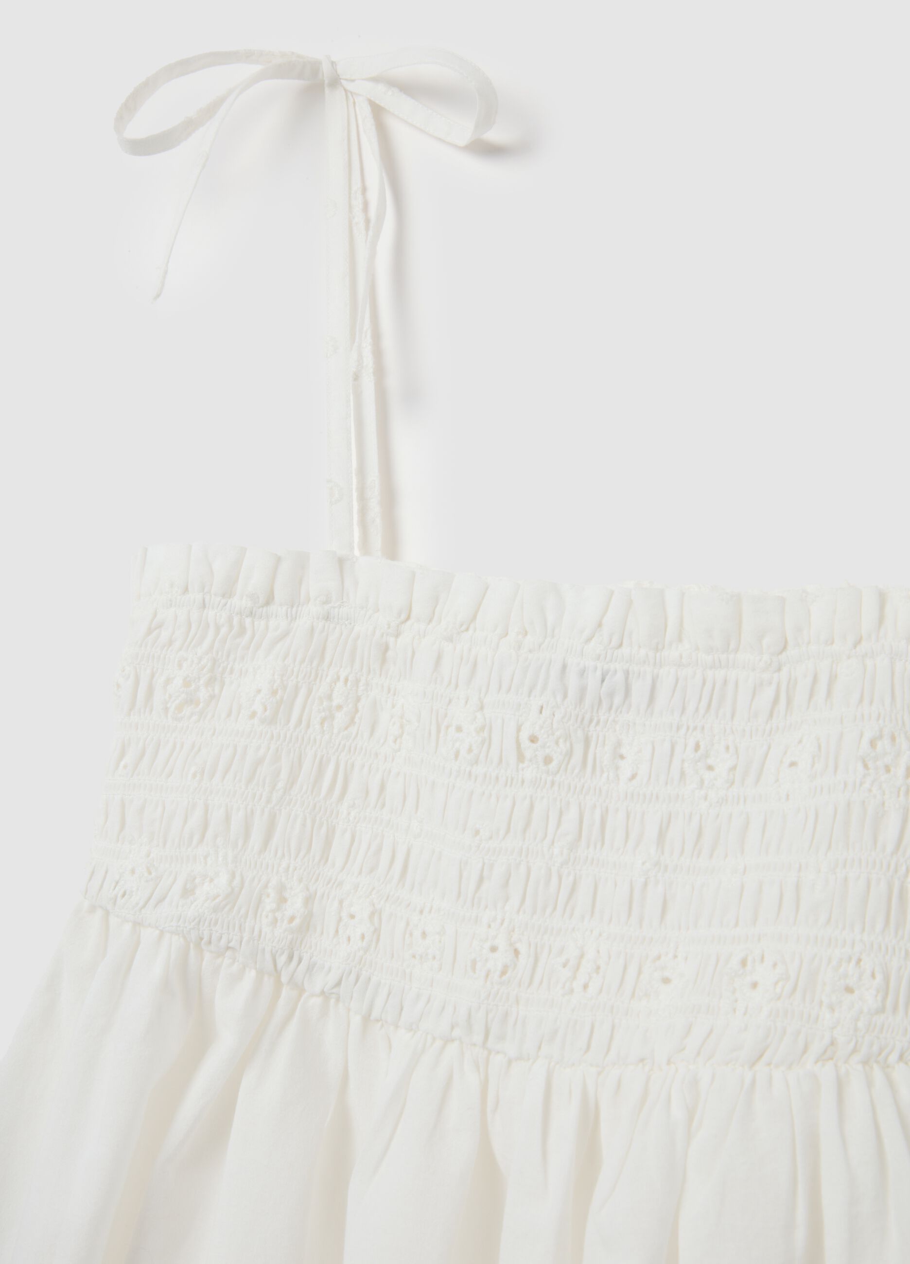 Women's pure white cotton top regular fit