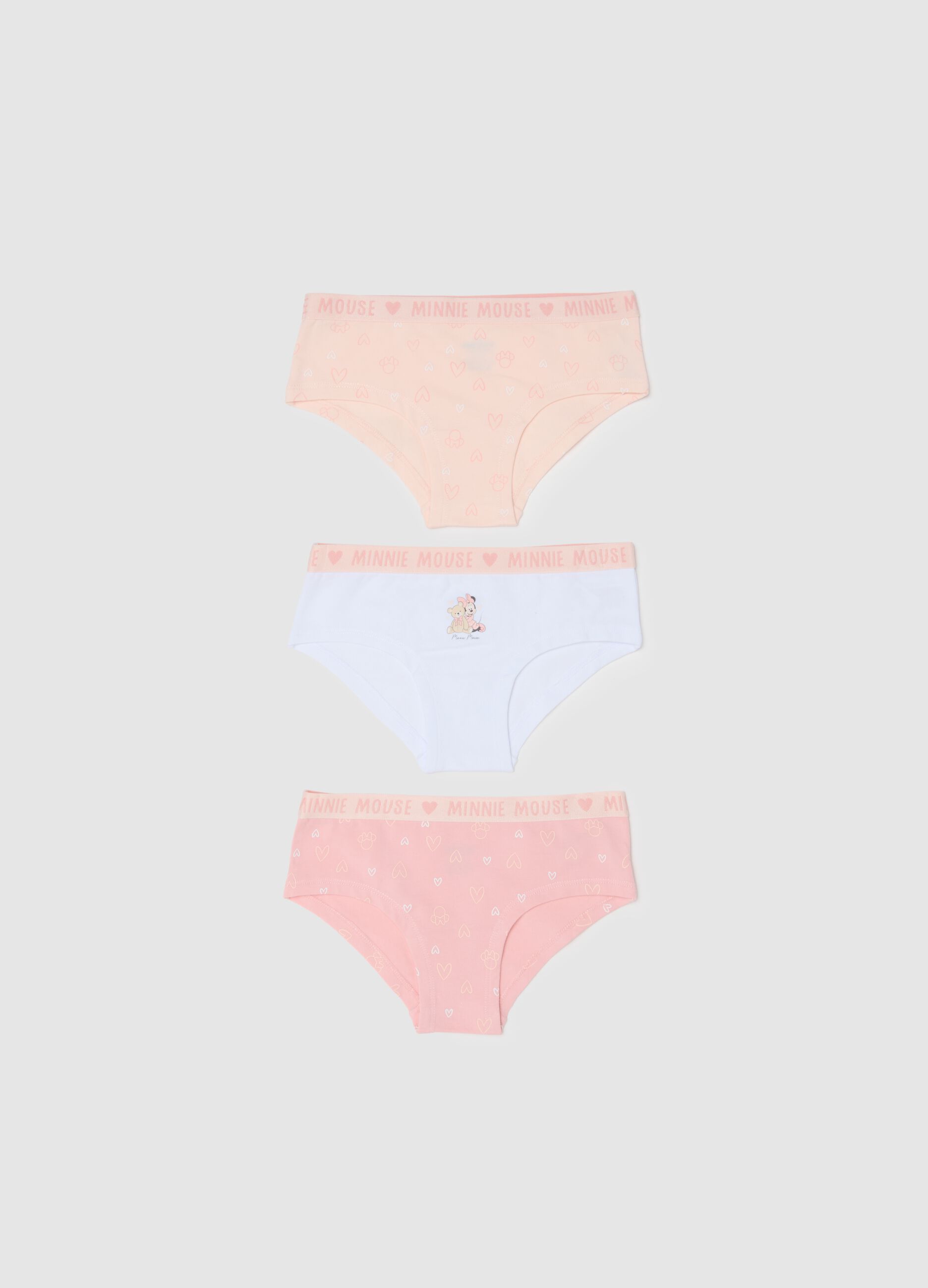 Set of multicolour stretch cotton girl's panties tripack