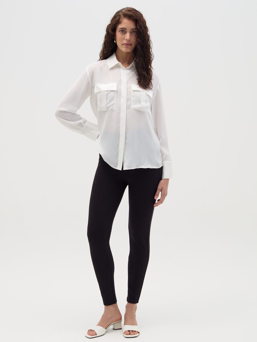 Solid colour Milano stitch leggings_0