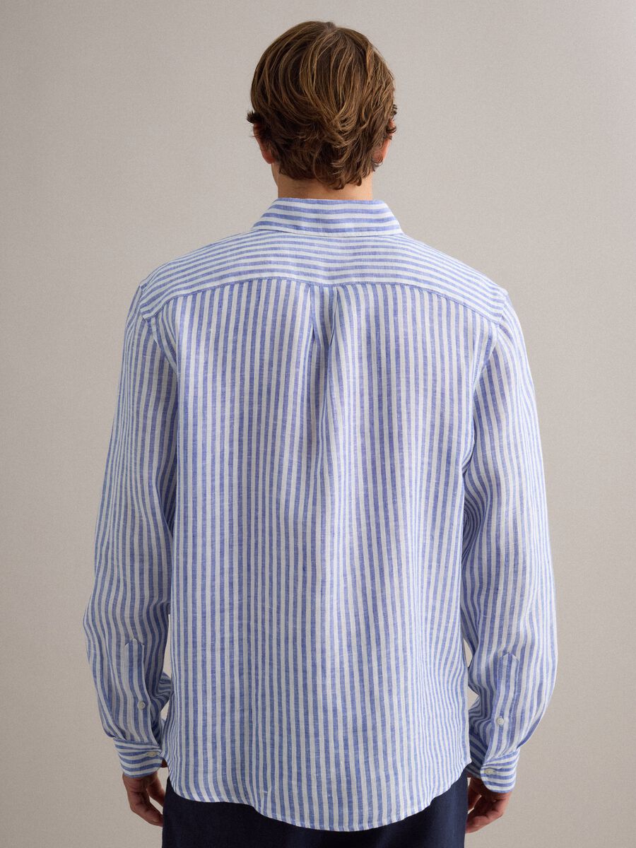 Blue striped pure linen shirt &ndash; regular fit_3