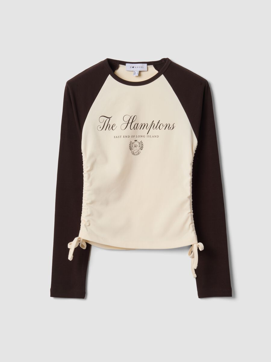 Beige stretch cotton crew-neck T-shirt_0