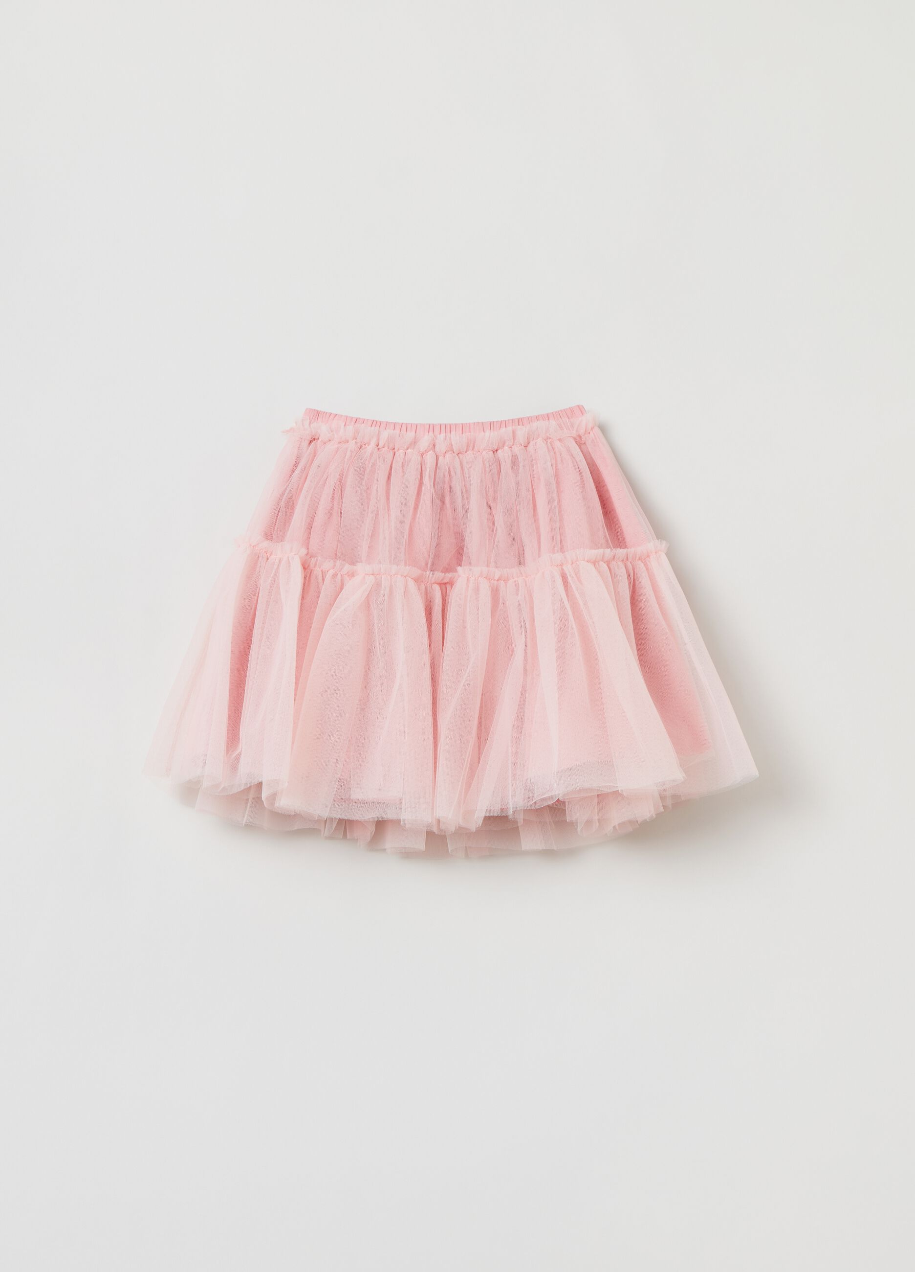 Miniskirt with tulle flounces