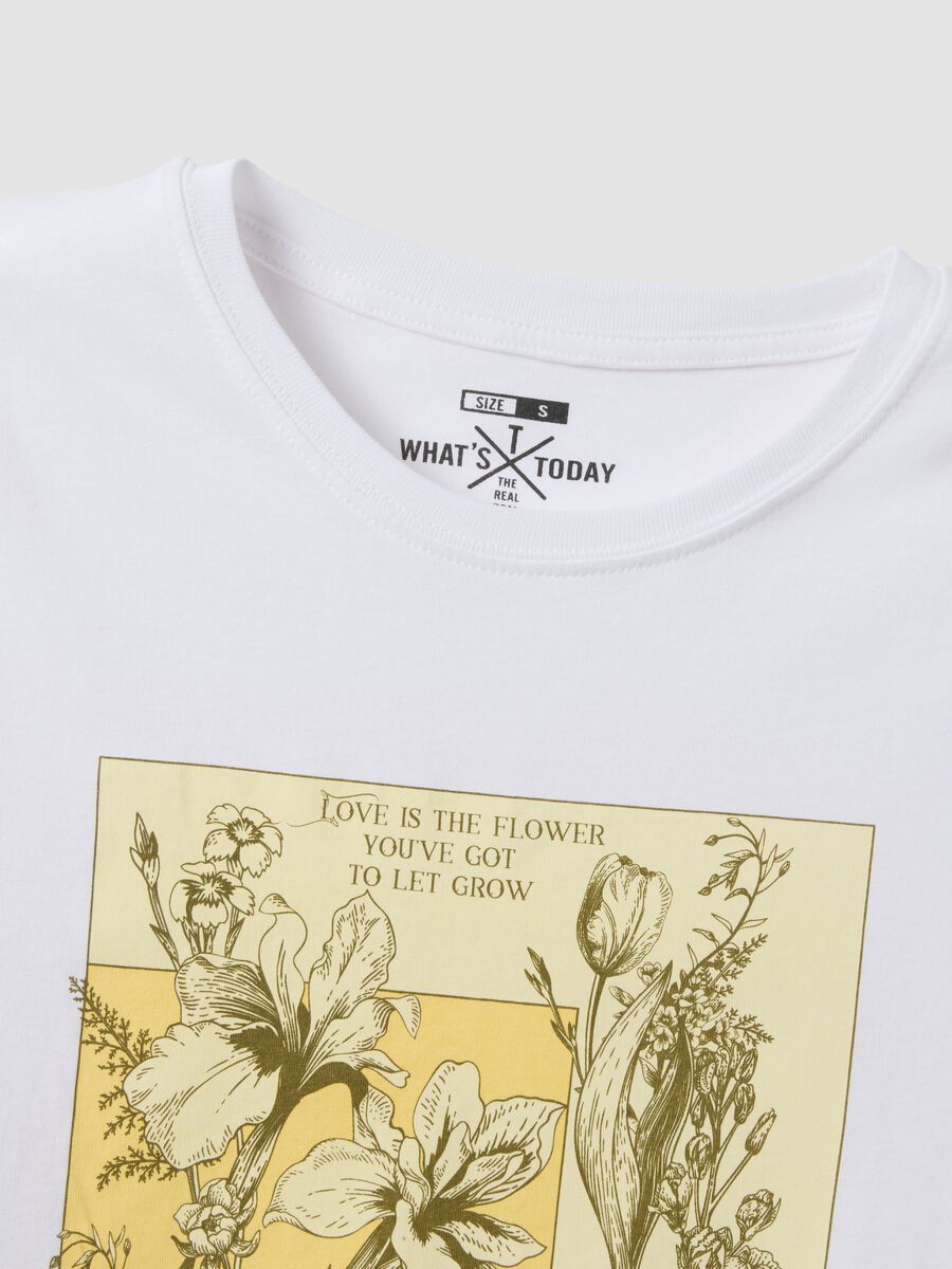 T-shirt in puro cotone bianca regular fit con stampa_5