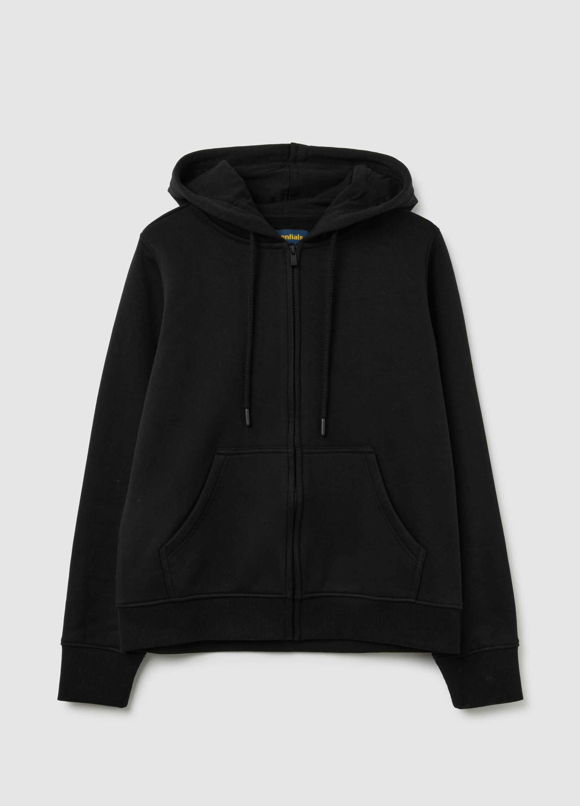 Black Regular Fit Cotton Blend Sweatshirt