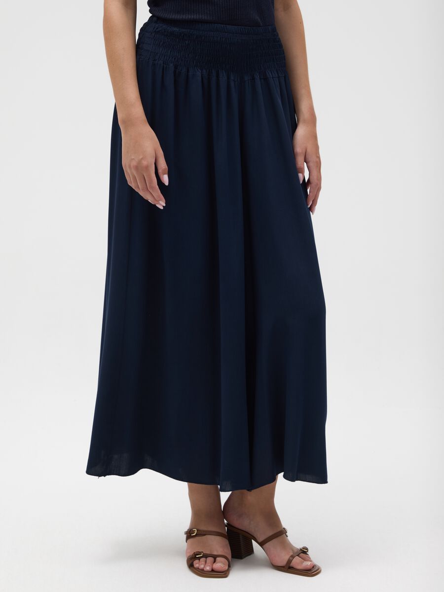 Women's trousers in pure blue viscose regular fit_1