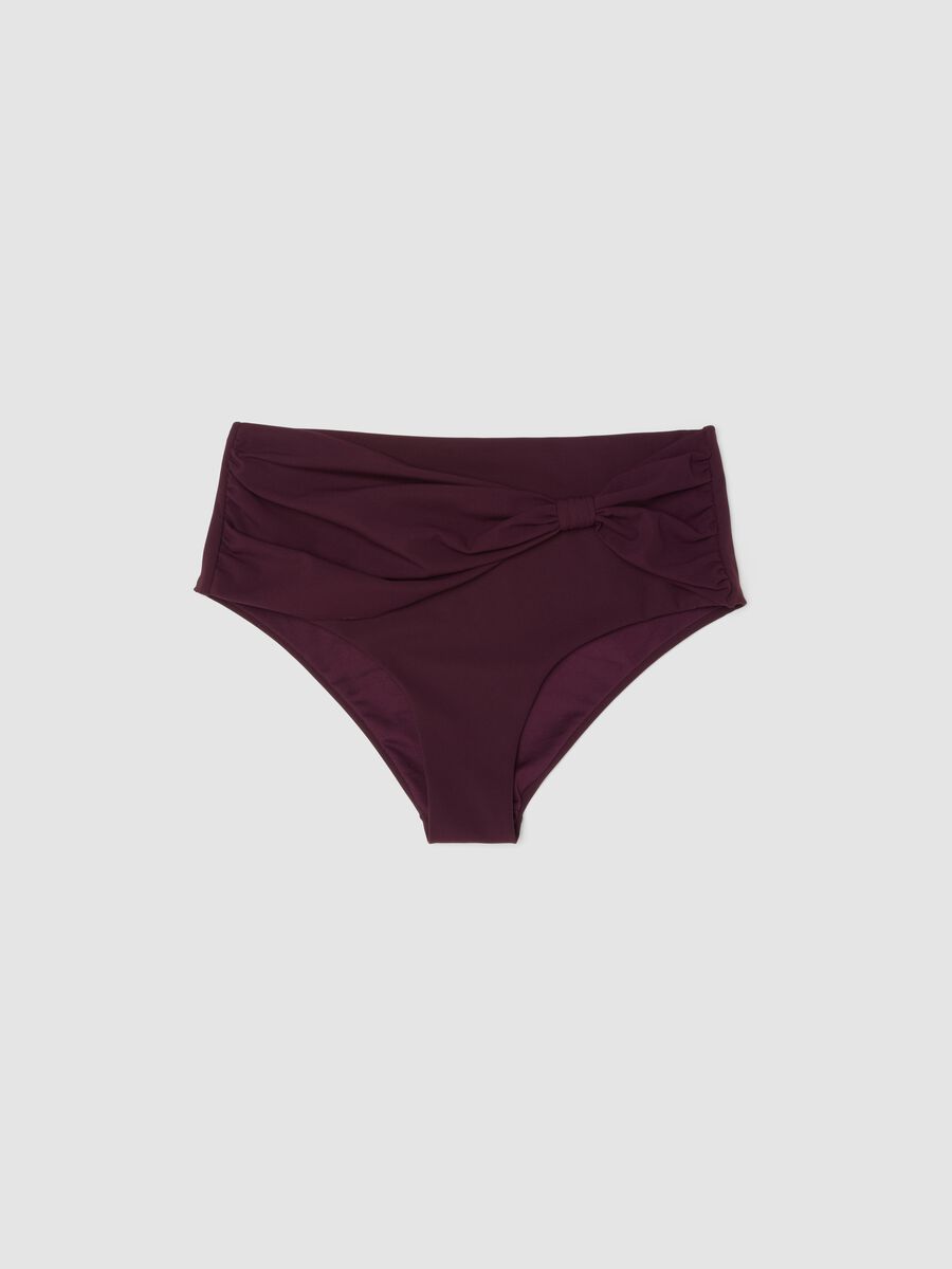 Purple bikini bottoms with knotted detail in stretchy shaping fabric_4