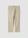 Beige casual linen-blend regular-fit trousers_4