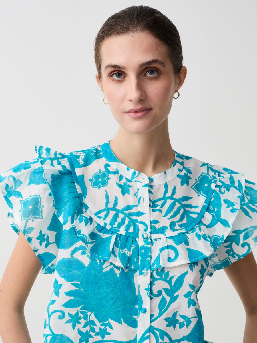 Printed blouse with flounce_1