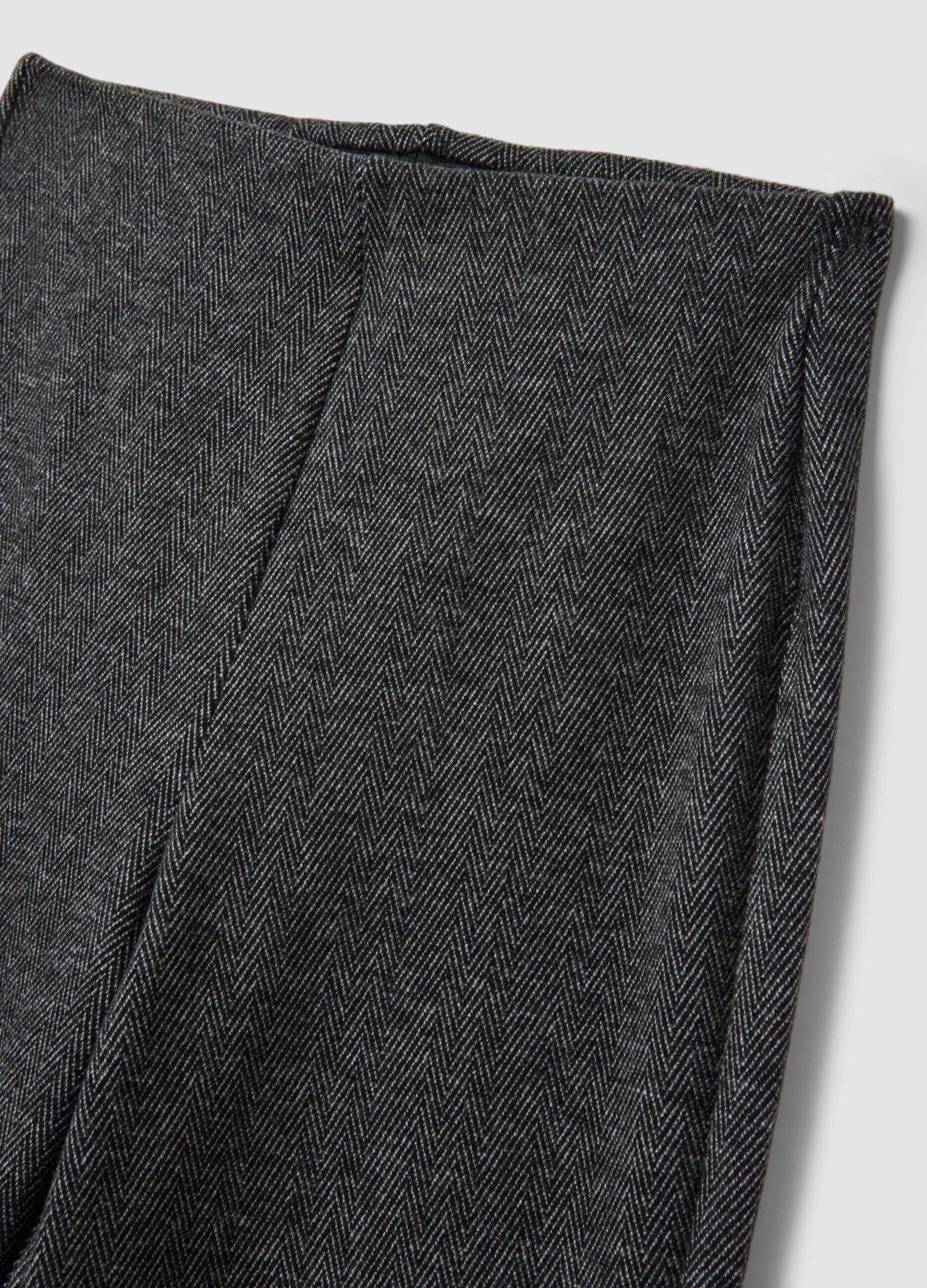 Grey stretch viscose flare trousers