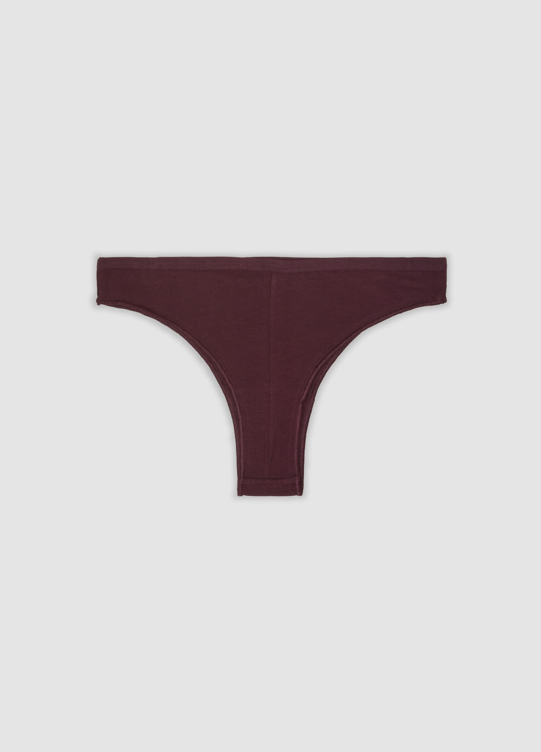 Multipack di cinque slip brasiliane multicolor in cotone elasticizzato