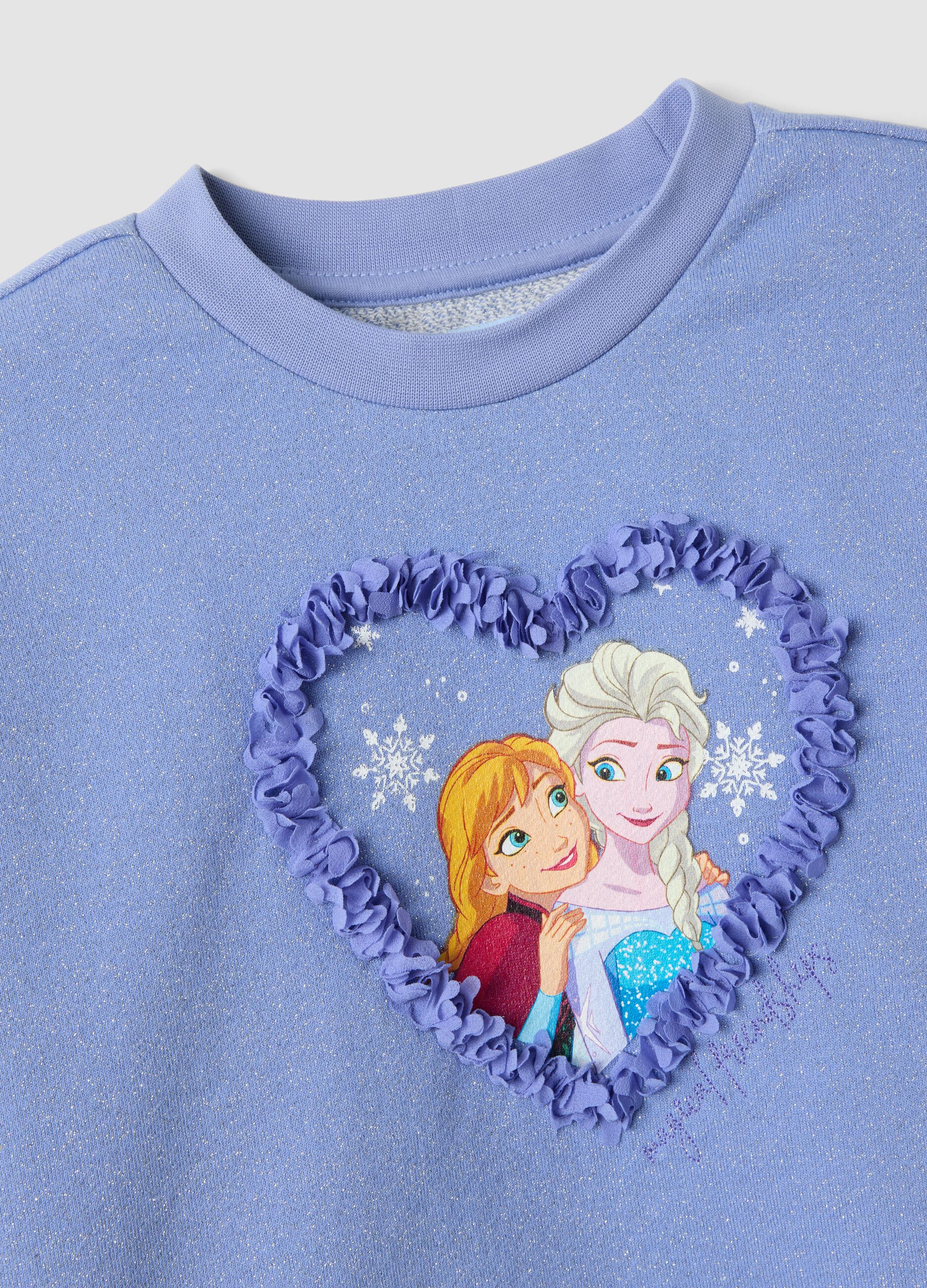 Purple Frozen-themed cotton-blend jogging set for girls