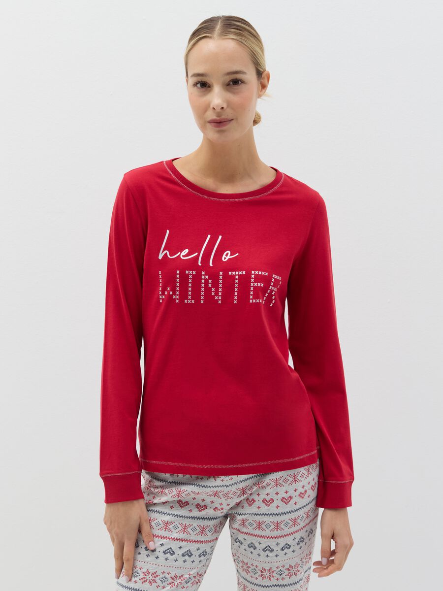Long pyjamas with "Hello Winter" print_1