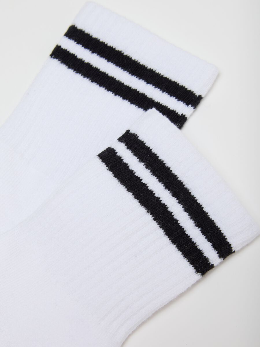 Calzini in misto cotone multicolor con bande_2
