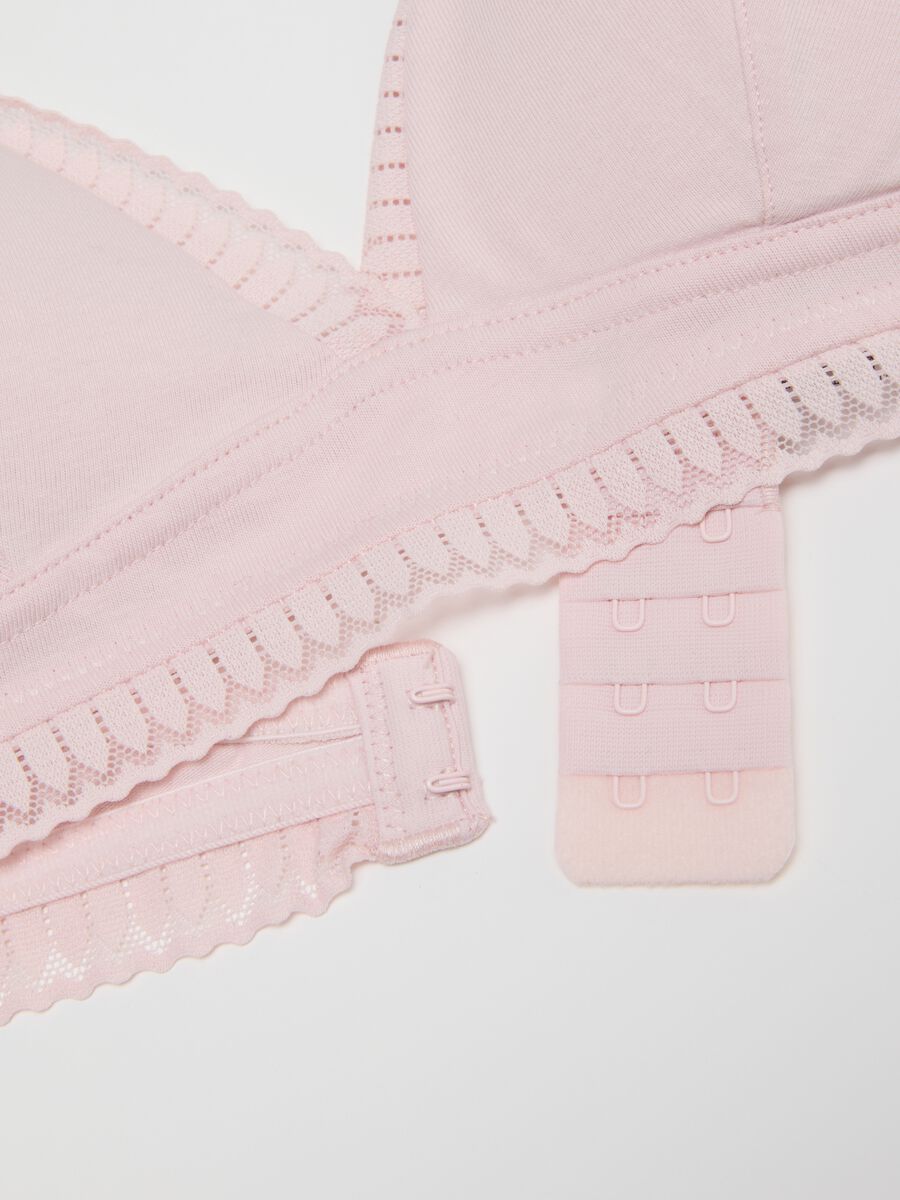 Reggiseno a triangolo in cotone elasticizzato bianco_1