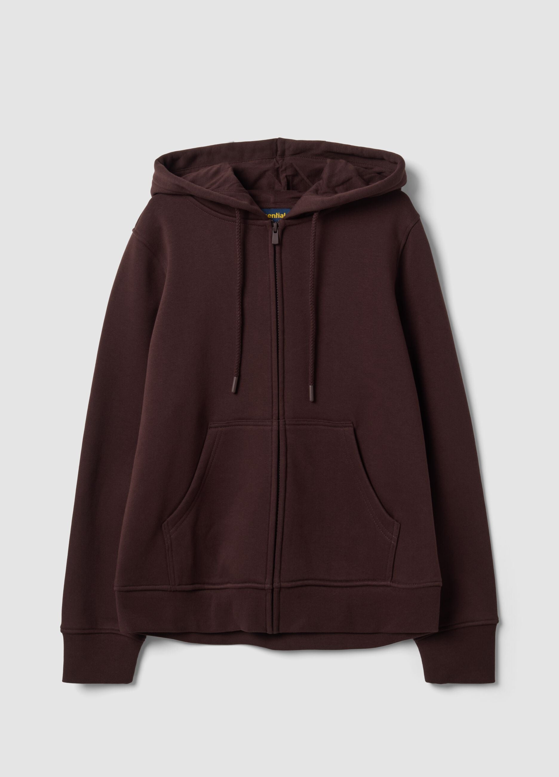 Brown cotton-blend regular-fit hoodie