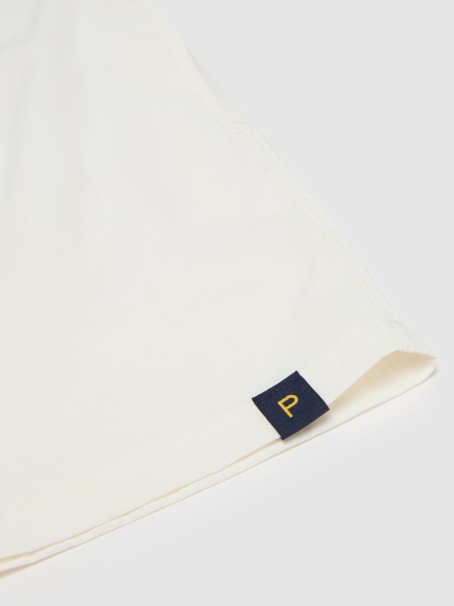 Men’s regular-fit swim boxers in white blend with elastic waist_5
