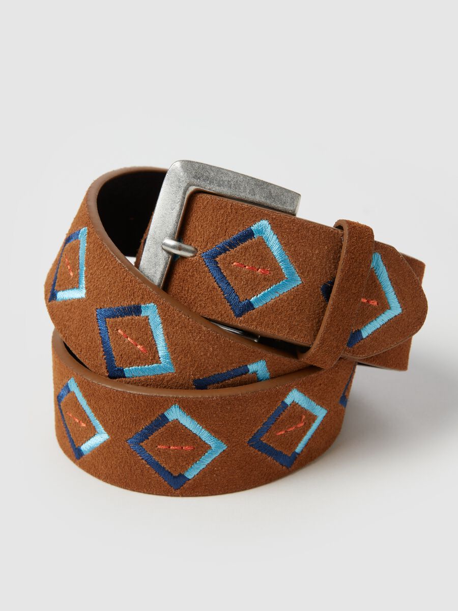 Suede belt with diamond motif_2
