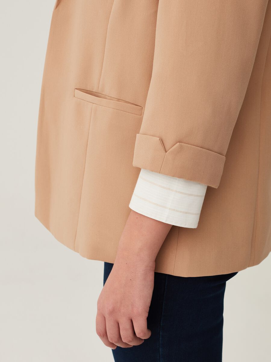 Blazer aperto maniche a tre quarti Curvy_3