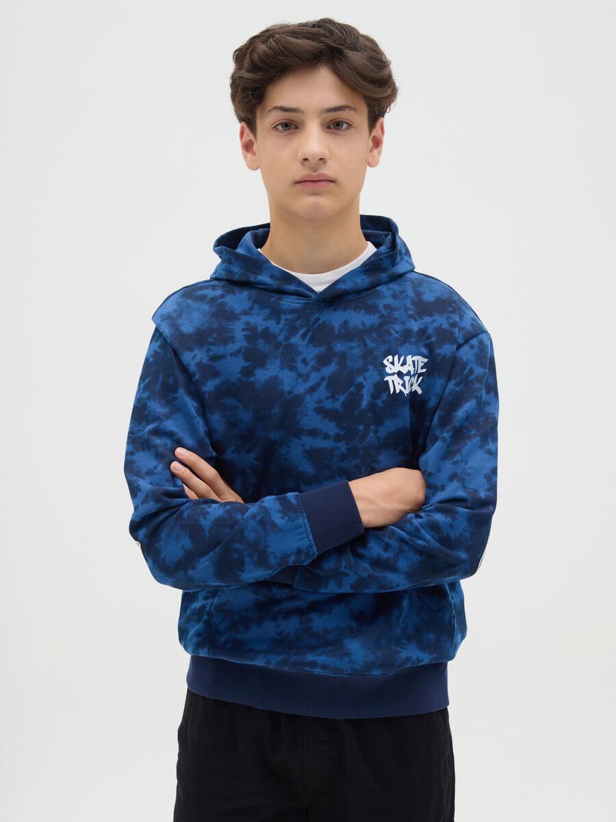 Tie-dye French terry sweatshirt with hood_0