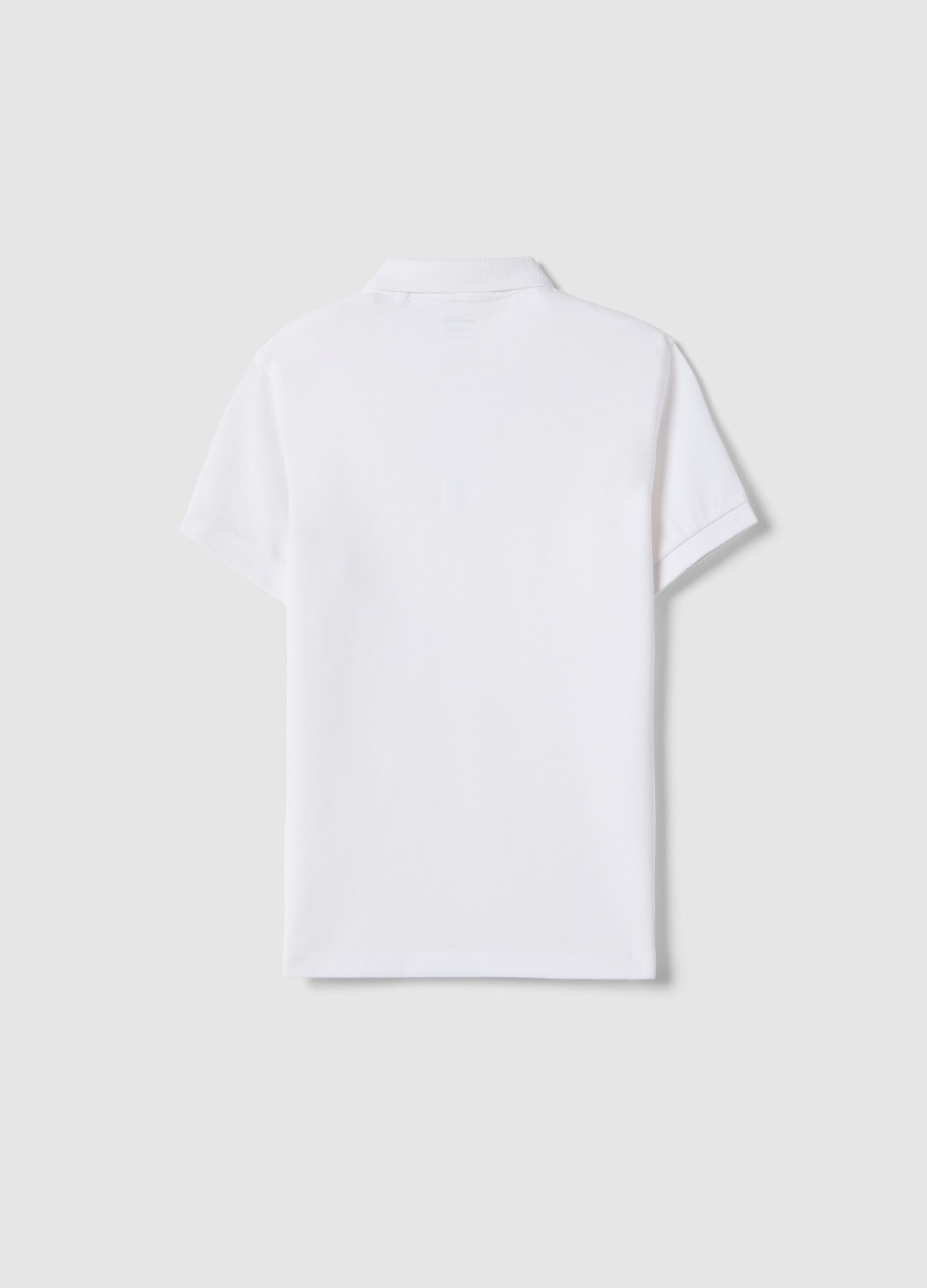 White organic cotton polo shirt for boys, regular fit