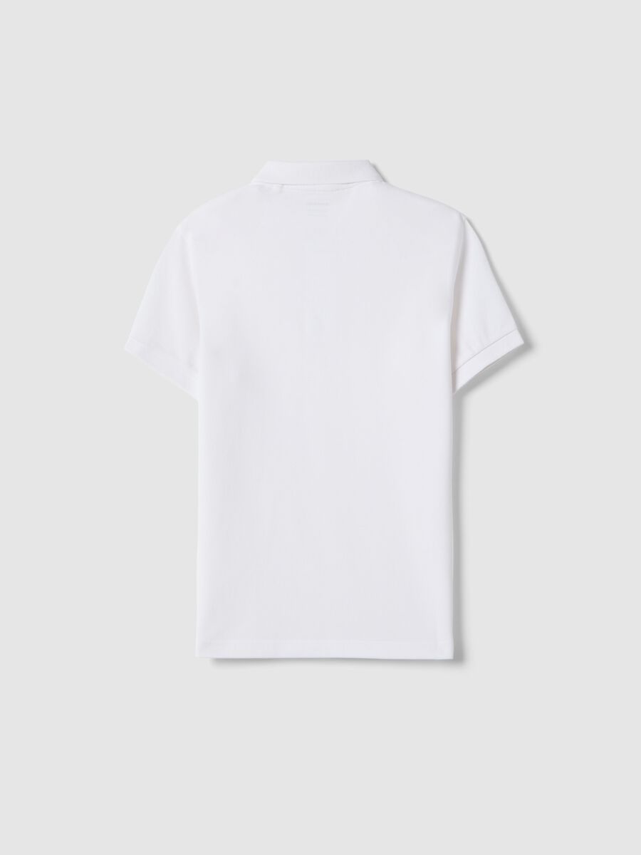 Polo in puro cotone biologico bianca da ragazzo regular fit_4