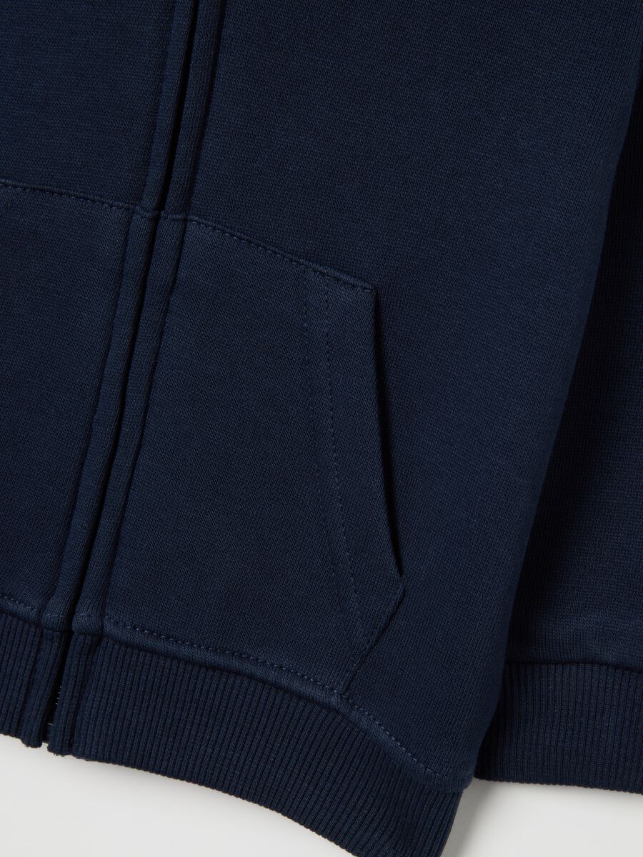 Blue pure cotton regular fit baby hoodie with zip_3