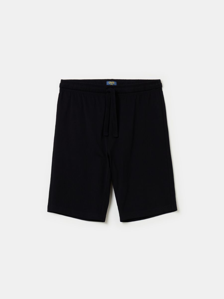 Cotton Bermuda shorts with drawstring_0