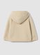 Beige hooded zip-up oversized jacket with teddy texture_1