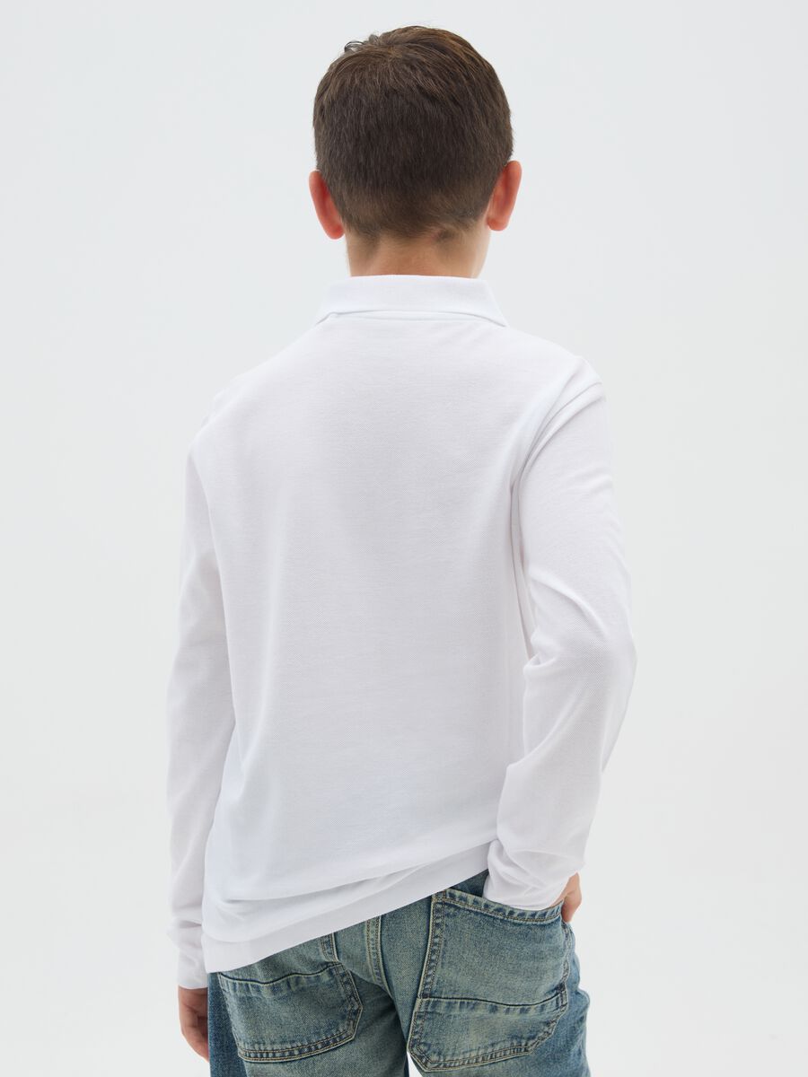 Boys' Pure White Cotton Polo Regular Fit_1