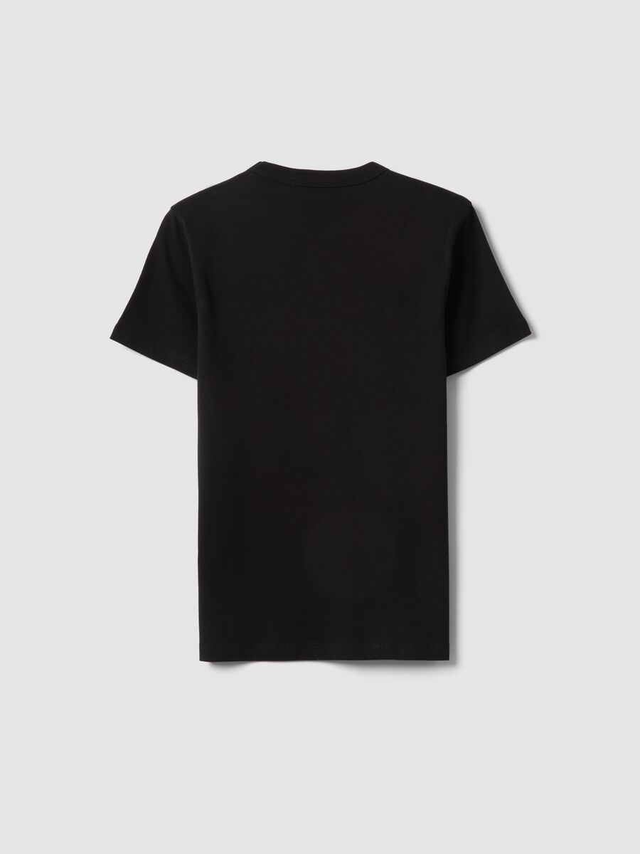 T-shirt in puro cotone nero da ragazzo regular fit_1