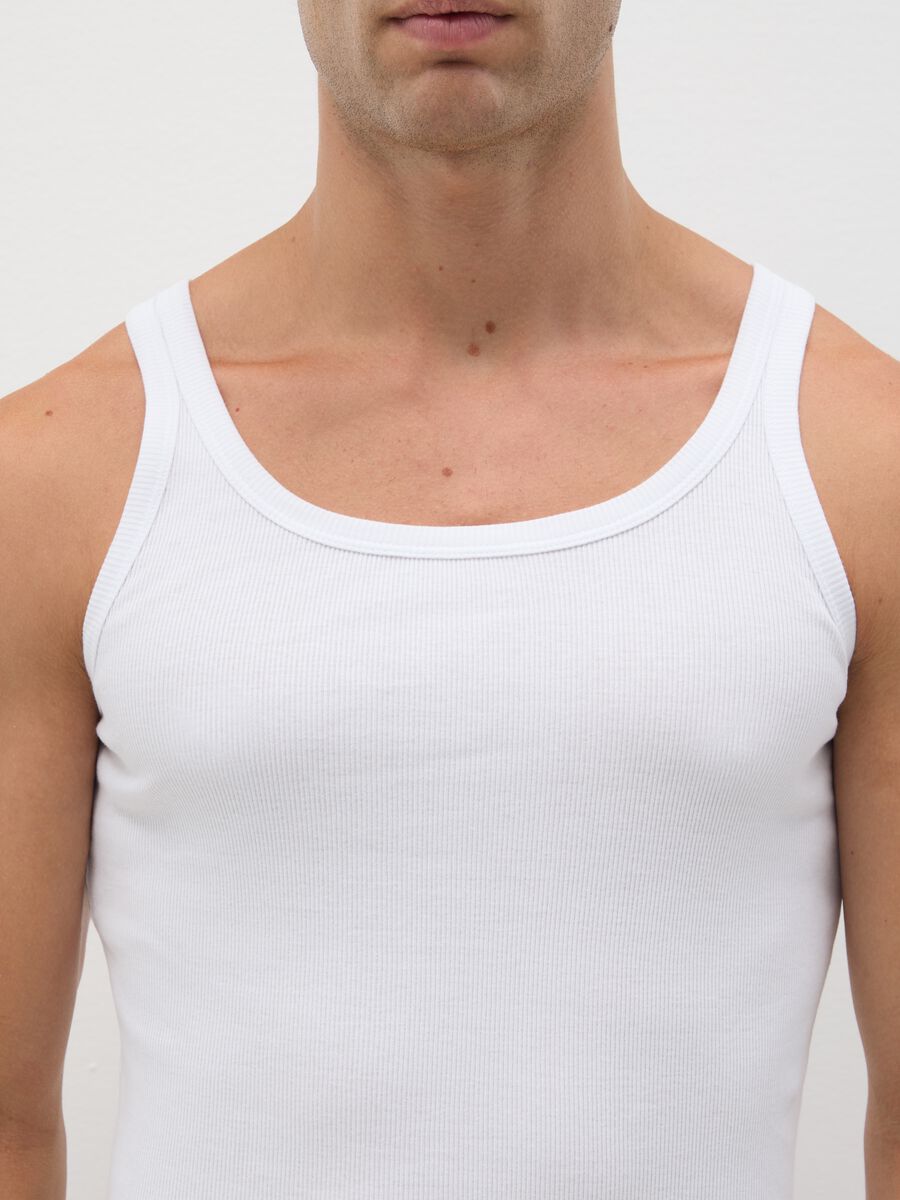 Men's White Cotton Vests Twin Pack_1