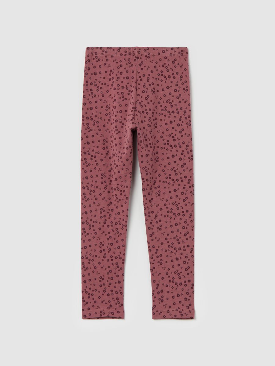 Leggings in cotone stretch con stampa_1