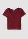 T-shirt in puro cotone rossa regular fit con scollo a V_4