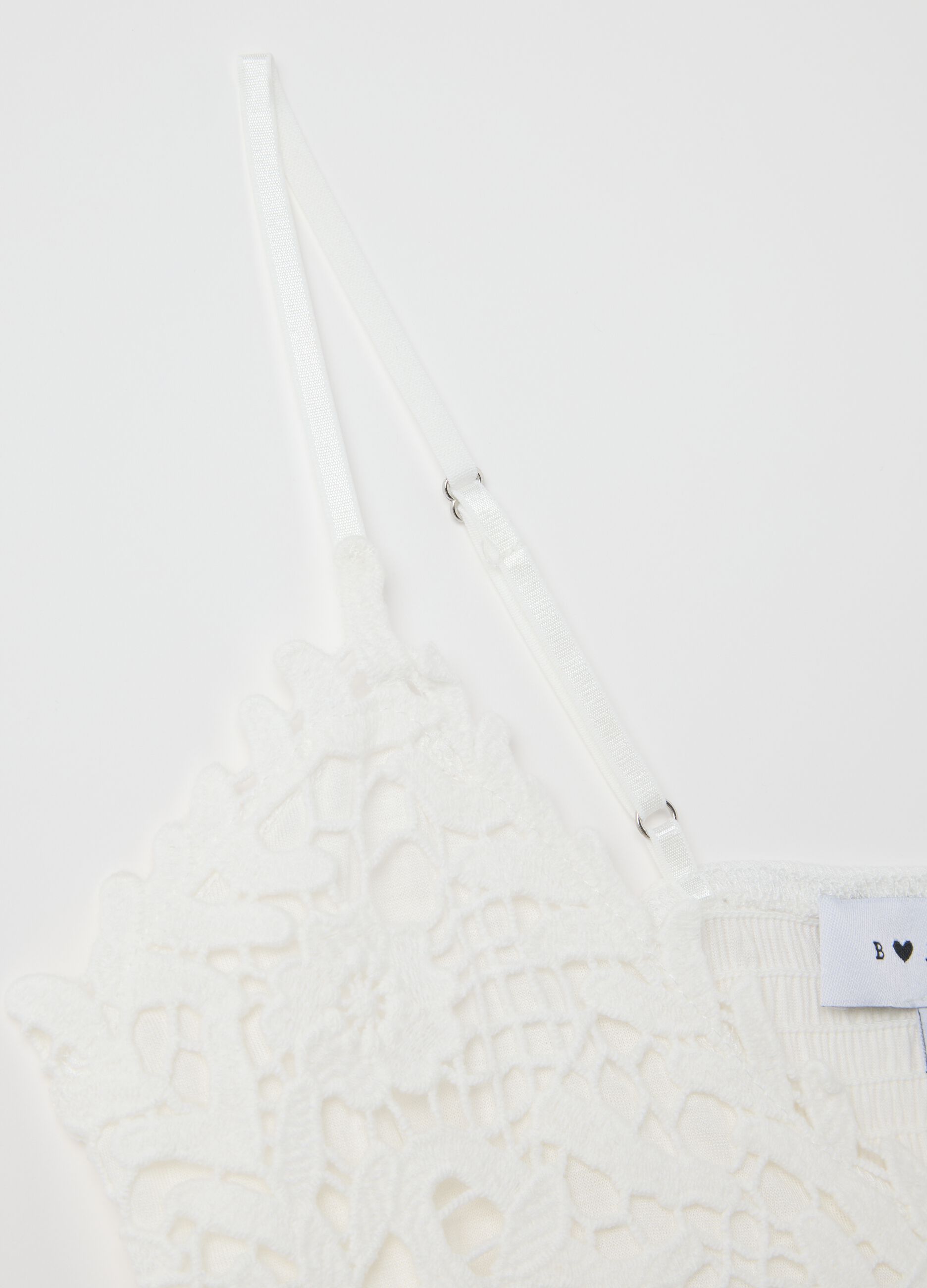 White lace top in pure cotton