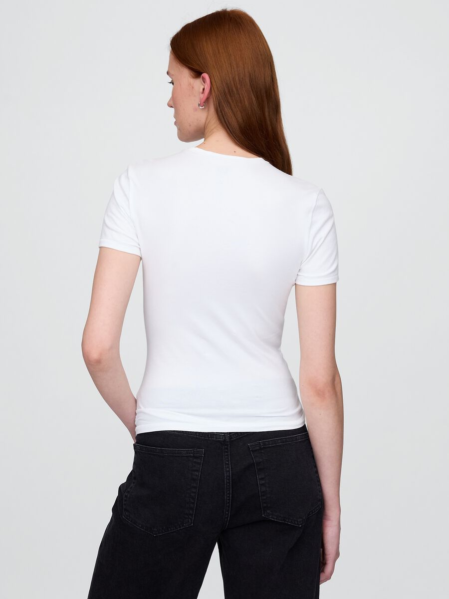 White short-sleeve stretch T-shirt_2