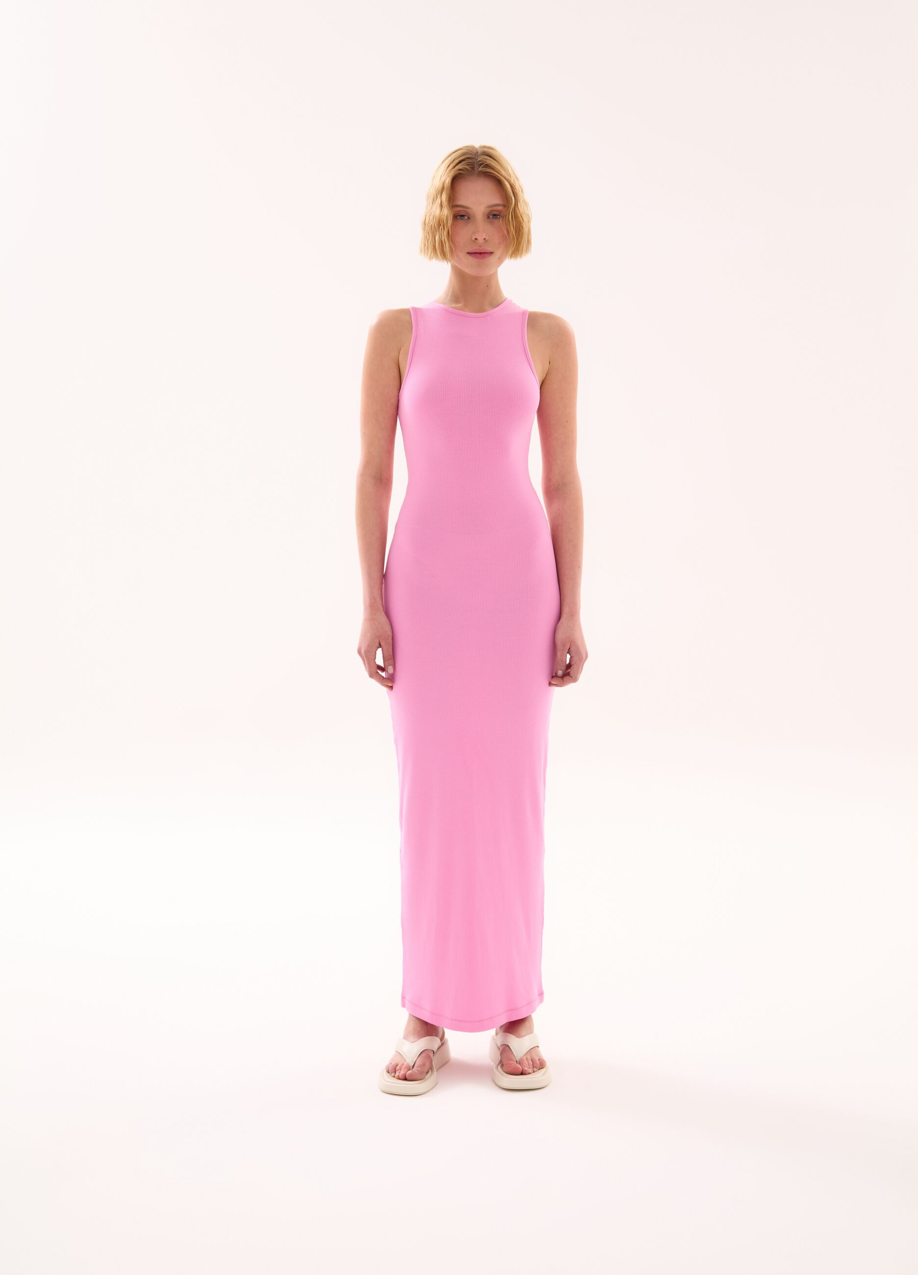 Long Shape Dress Pink