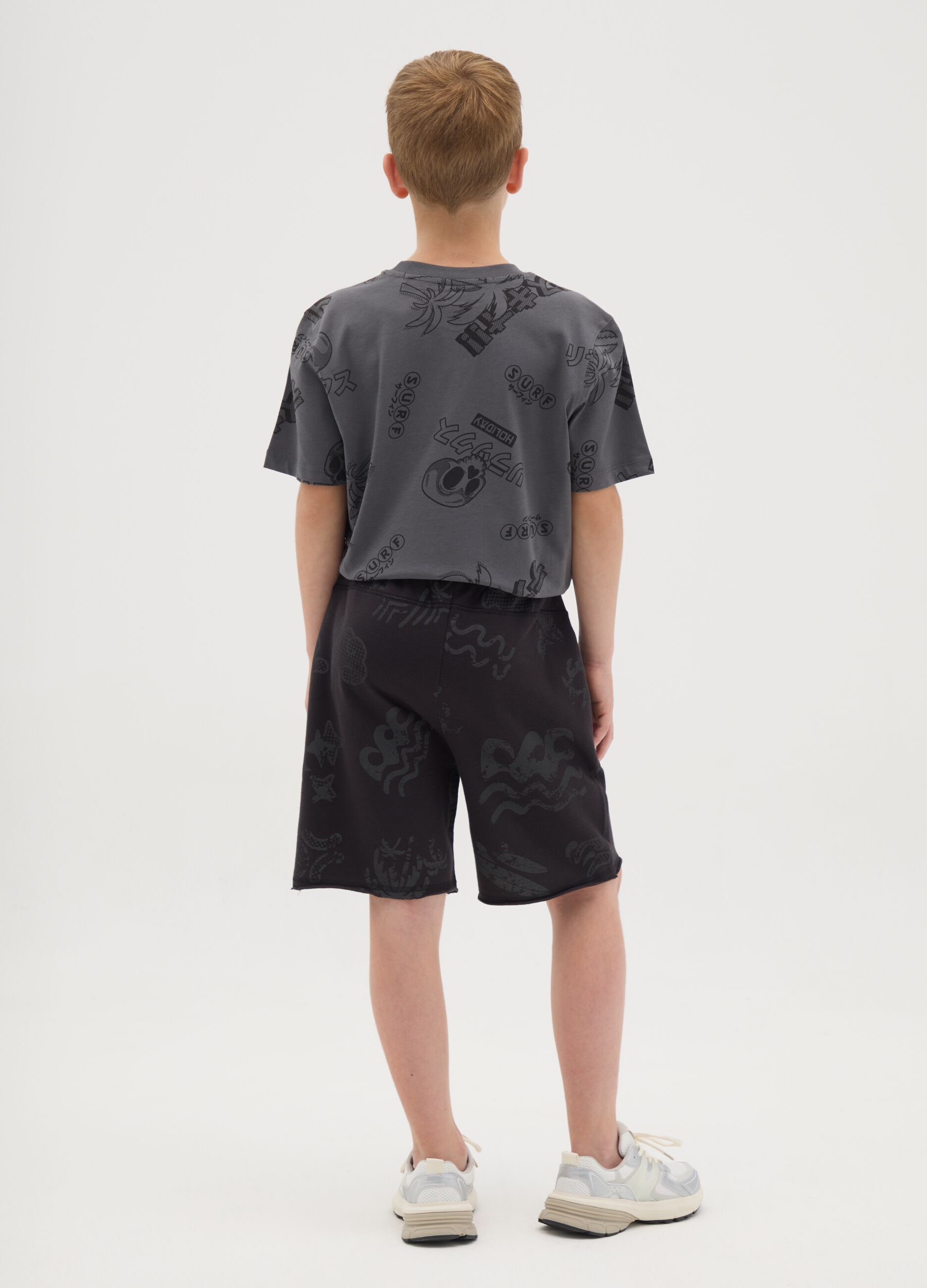 Boys' Regular Fit Black Pure Cotton Shorts