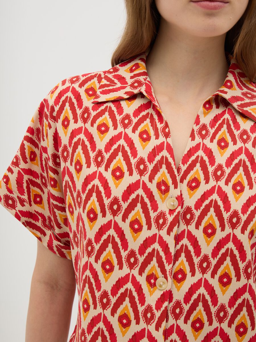 Women's Multicolour Linen Blend Shirt Regular Fit_2