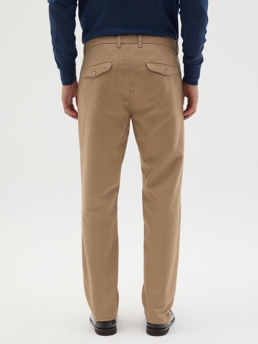 Brown slim fit cotton trousers_3