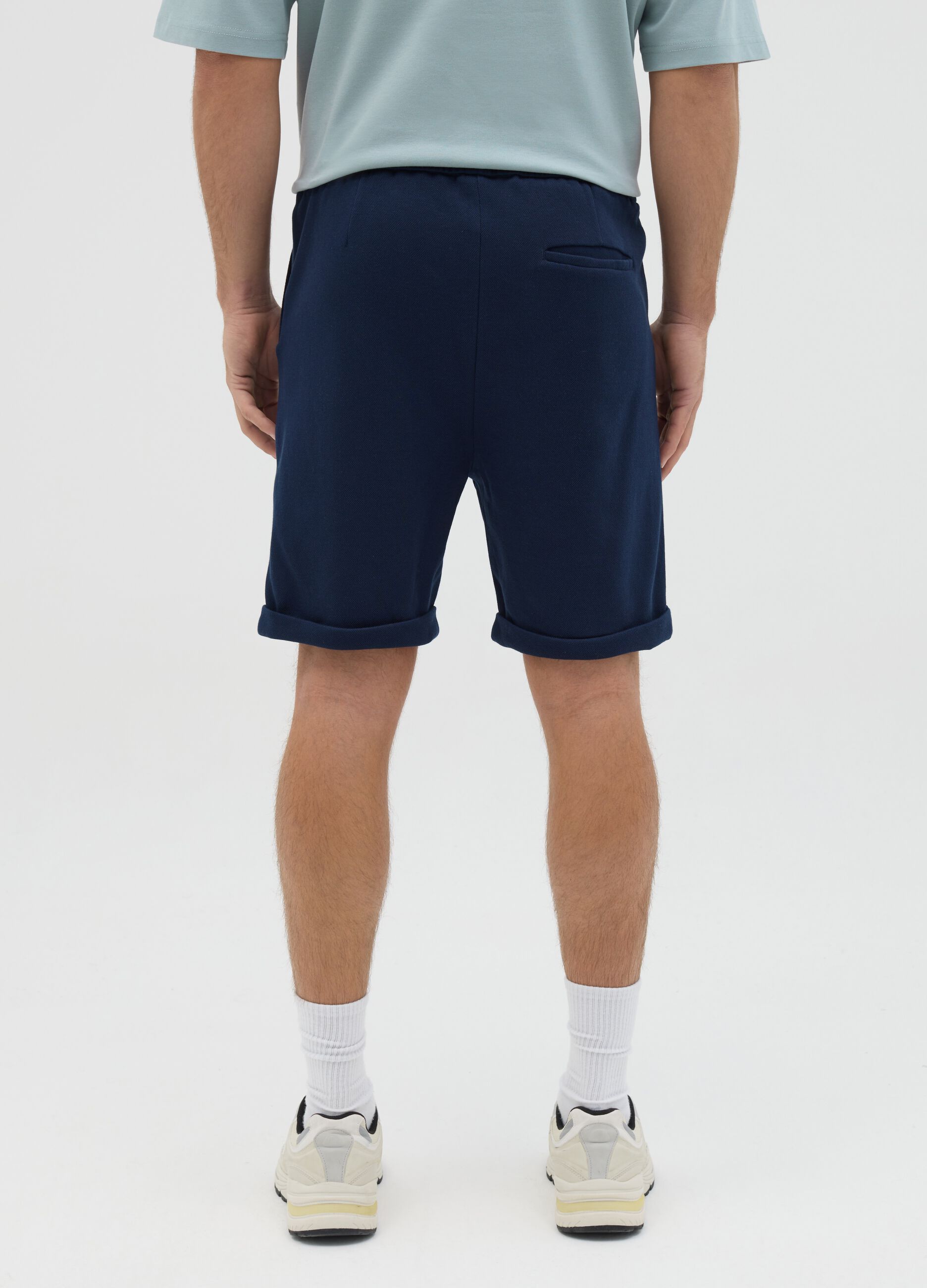 Chino Bermuda shorts in cotton with drawstring