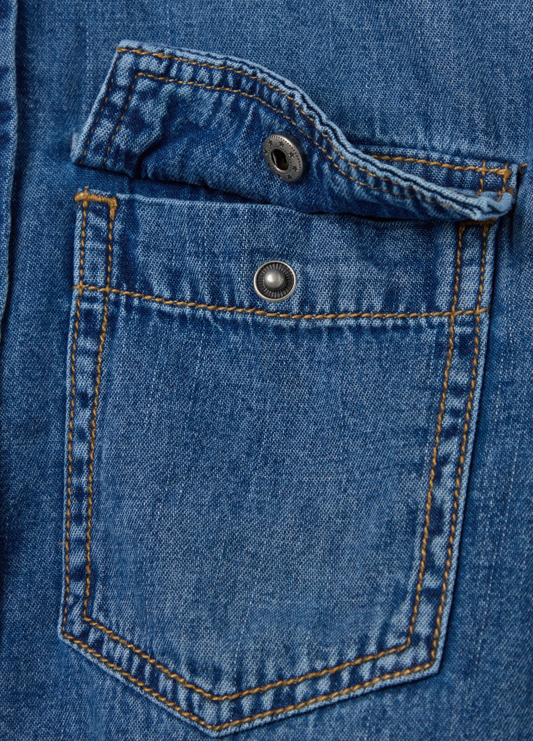 Denim shirt with pockets