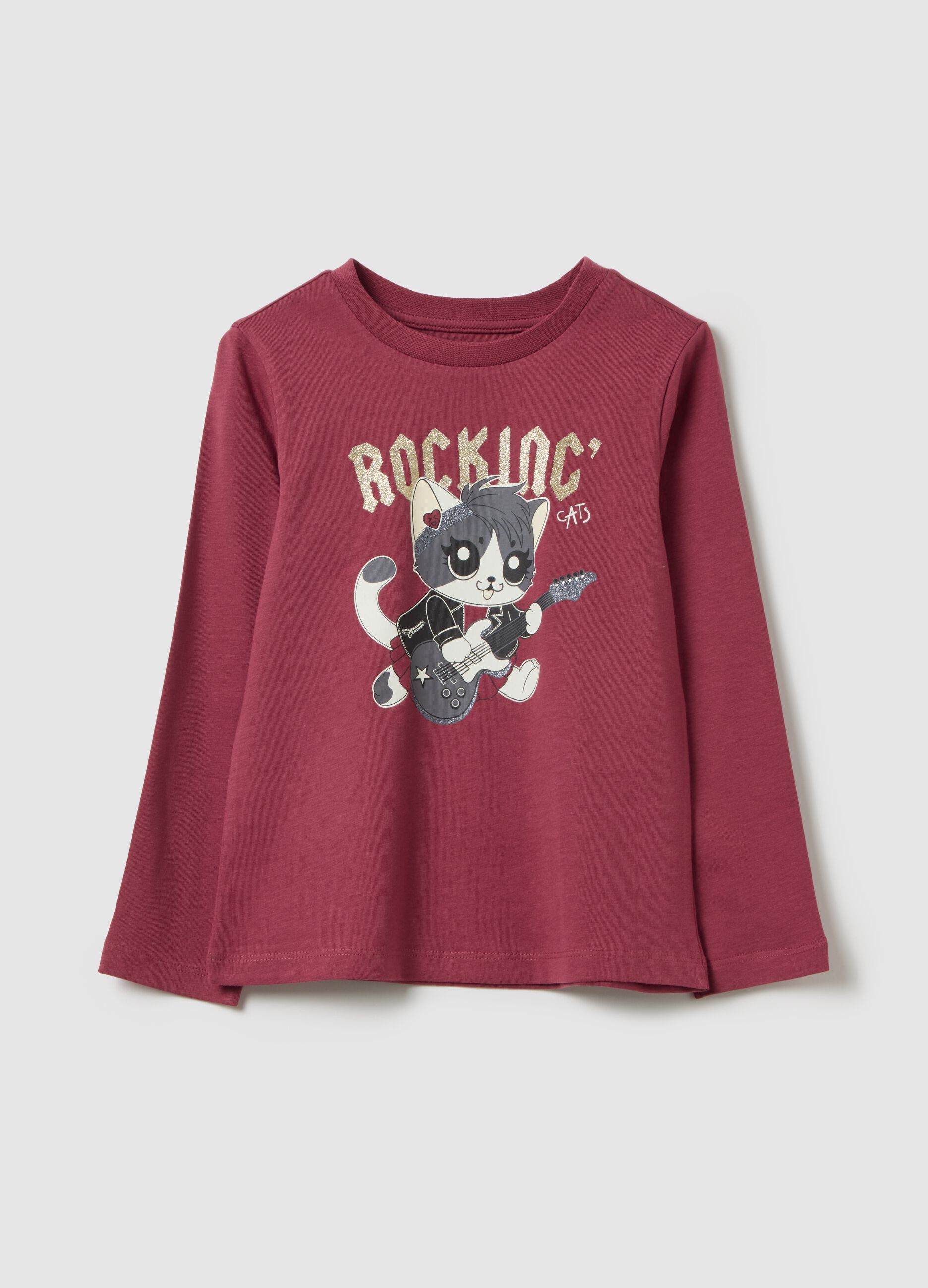 Girls' pure cotton red jumper regular fit